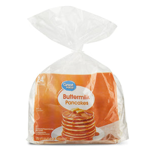 Great Value Frozen Buttermilk Pancakes, 33 oz, 24 ct