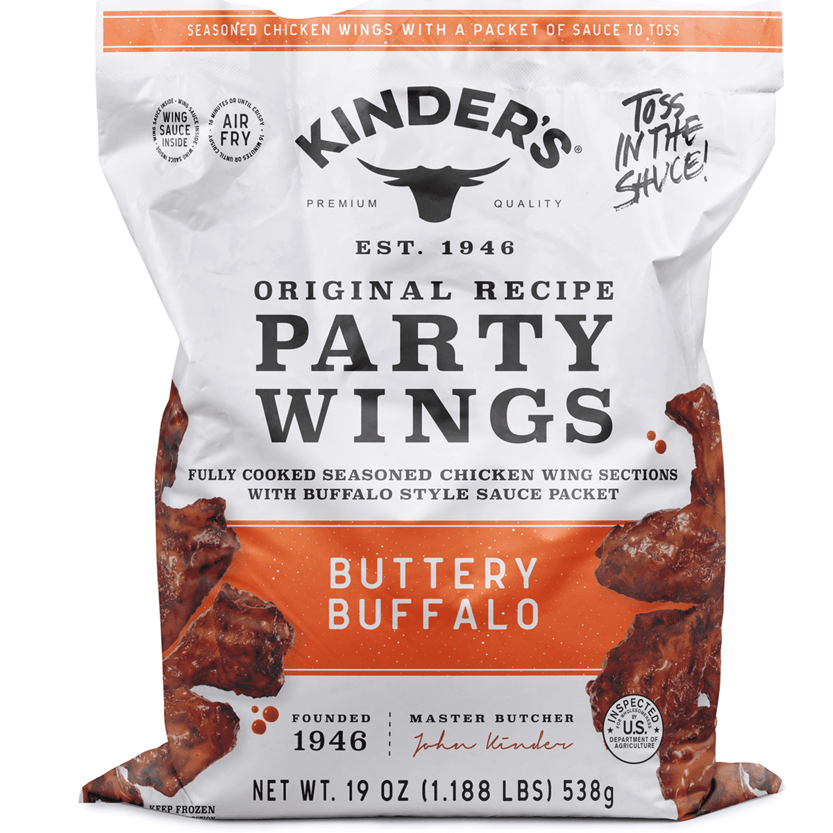 Kinder's Frozen Chicken Wings Buttery Buffalo, 19 oz