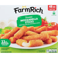Farm Rich Breaded Mozzarella Cheese Sticks, 48 oz (Frozen Snacks and Appetizers) — package