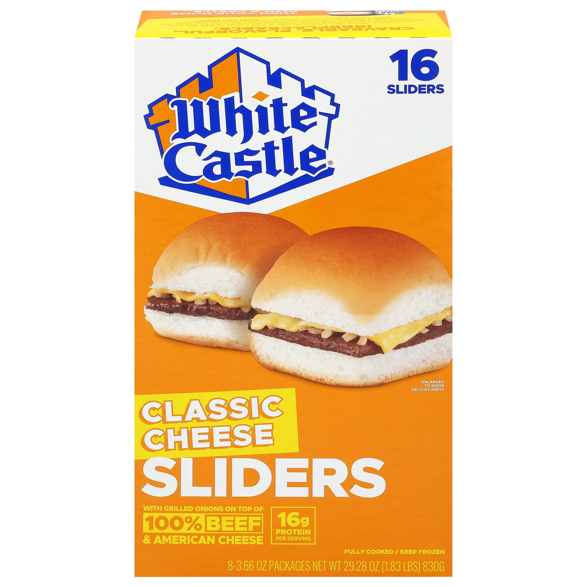 White Castle Frozen Classic Cheese Sliders, 29.28 oz, 16 ct