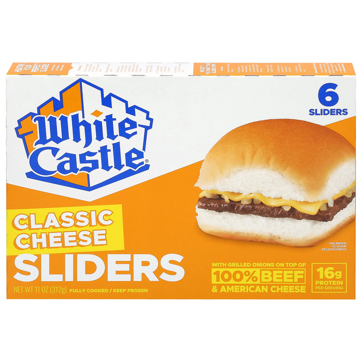 White Castle Frozen Classic Cheese Sliders, 11 oz, 6 ct