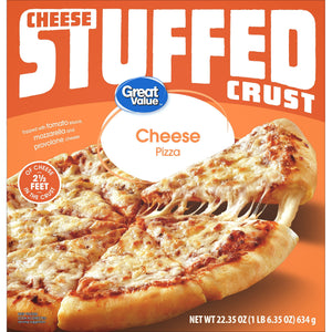 Great Value Frozen Stuffed Crust Cheese Pizza Tomato Basil Garlic Sauce, 22.3 oz