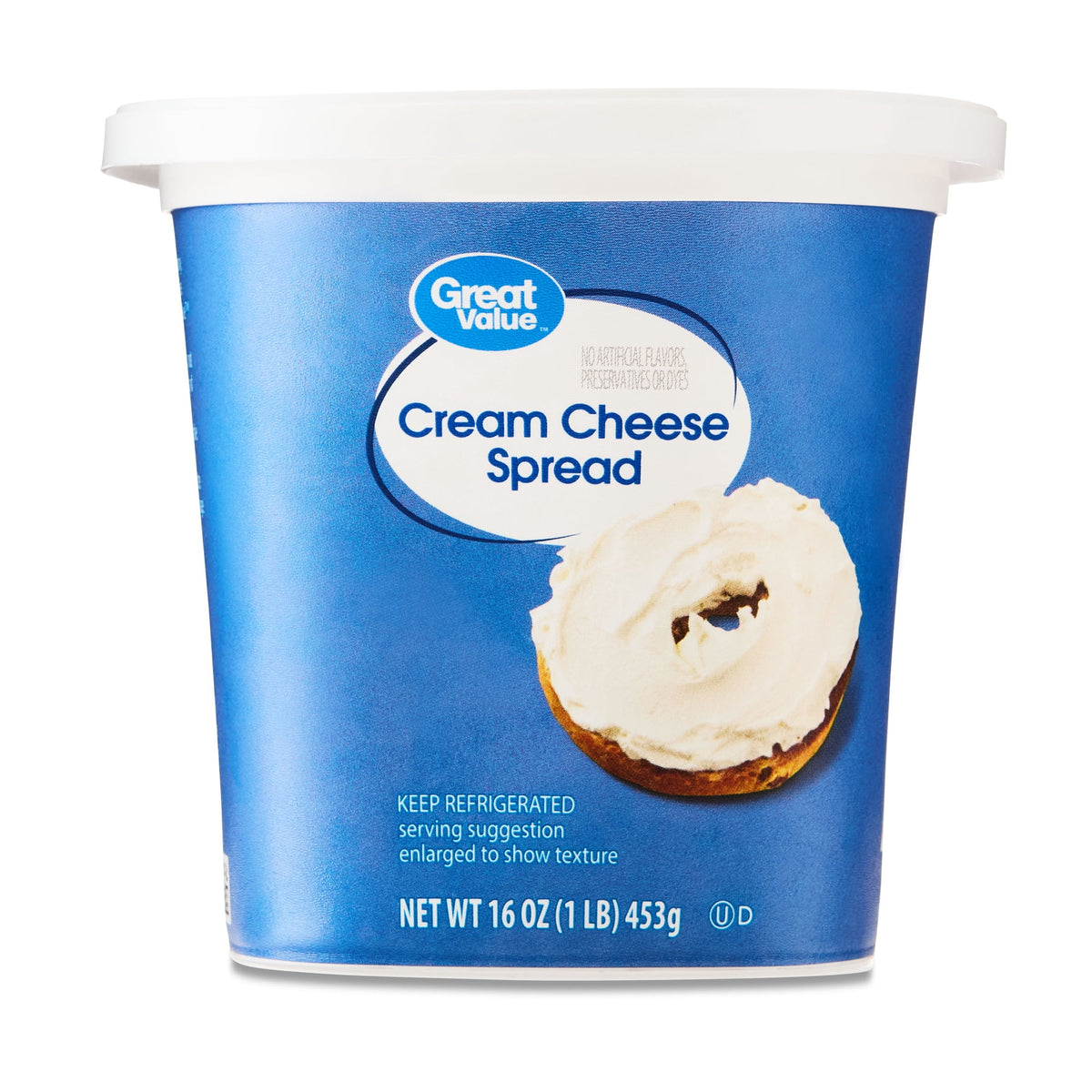 Great Value Refrigerated Cream Cheese Spread Original, 16 oz