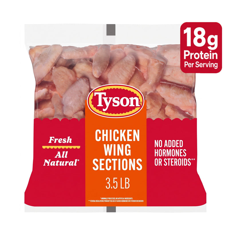 Tyson All Natural Fresh Chicken Wing Sections, 3.5 lb — package