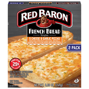 Red Baron Frozen French Bread Personal Pizza 5 Cheese & Garlic, 8.8 oz, 2 ct