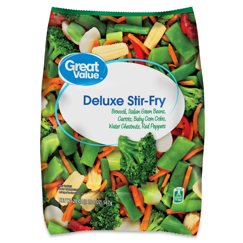 Great Value Deluxe Stir Fry, Mixed Vegetables, 20 oz Bag (Frozen) — package