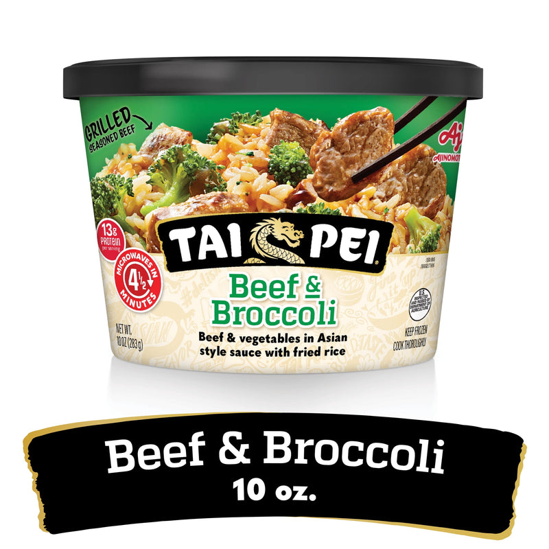 Tai Pei Beef & Broccoli, Frozen Asian Entrée, 10 oz — package