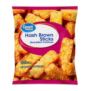 Great Value Frozen Hash Brown Sticks, Shredded Potatoes, 22 oz