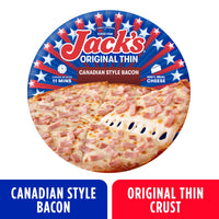 Jack's Frozen Pizza Original Thin Crust Canadian Bacon and Cheese Pizza, 14.9 oz — package