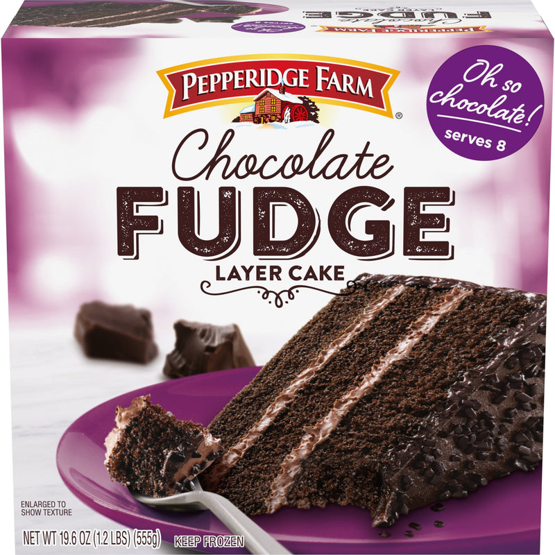 Pepperidge Farm Frozen Chocolate Fudge Layer Cake, 19.6 oz. Box — package