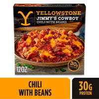 Yellowstone Beef Chili with Beans Frozen Meals for One, Microwave Meal Protein Dinner, 12 oz (Frozen) — package