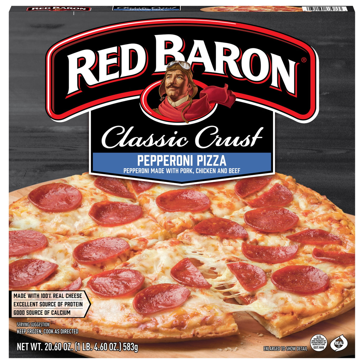 Red Baron Frozen Classic Crust Pizza Pepperoni, 20.61 oz