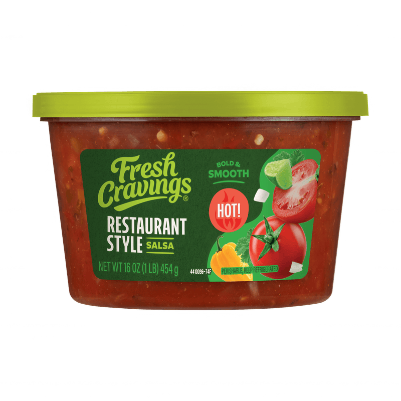 FRESH CRAVINGS Restaurant Style Hot Salsa, 16 oz — package