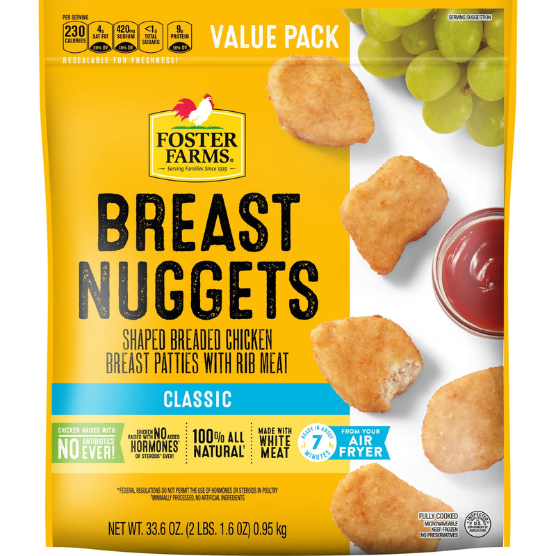 Foster Farms Chicken Breast Nuggets 33.6 oz Bag (Frozen) — package