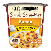 Jimmy Dean Refrigerated Simple Scrambles Cup, Cheddar Cheese and Bacon, 5.35 oz — package