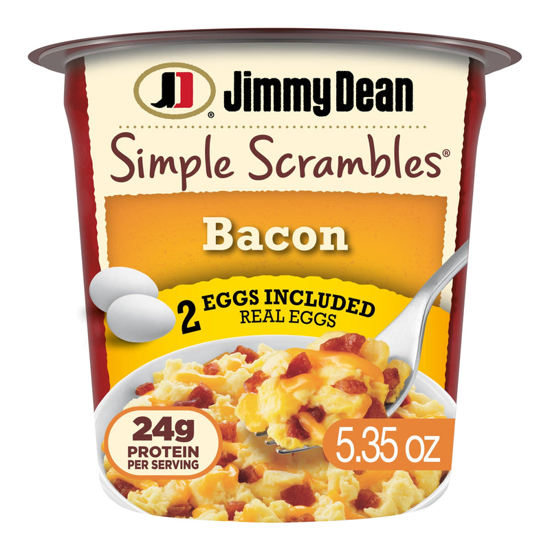 Jimmy Dean Refrigerated Simple Scrambles Cup, Cheddar Cheese and Bacon, 5.35 oz — package