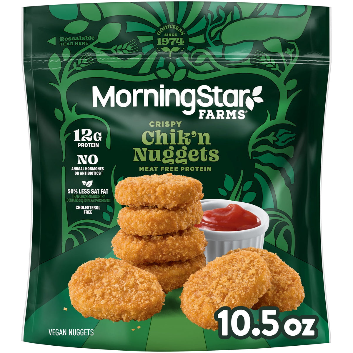 MorningStar Farms Frozen Plant Based Crispy Chik'n Nuggets Original, 10.5 oz