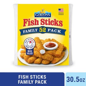 Gorton's Frozen Crunchy Breaded Fish Sticks, Wild Caught Pollock, 30.5 oz, 52 ct