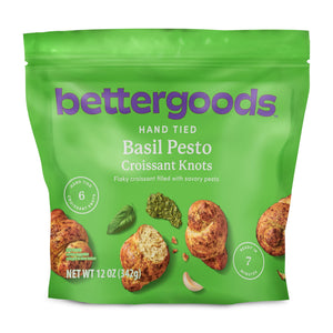 bettergoods Frozen Hand Tied Croissant Knots Basil Pesto, Garlic Filled, 12 oz, 6 ct