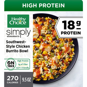 Healthy Choice Frozen Simply Steamers Chicken Burrito Bowl Southwest, 9.5 oz