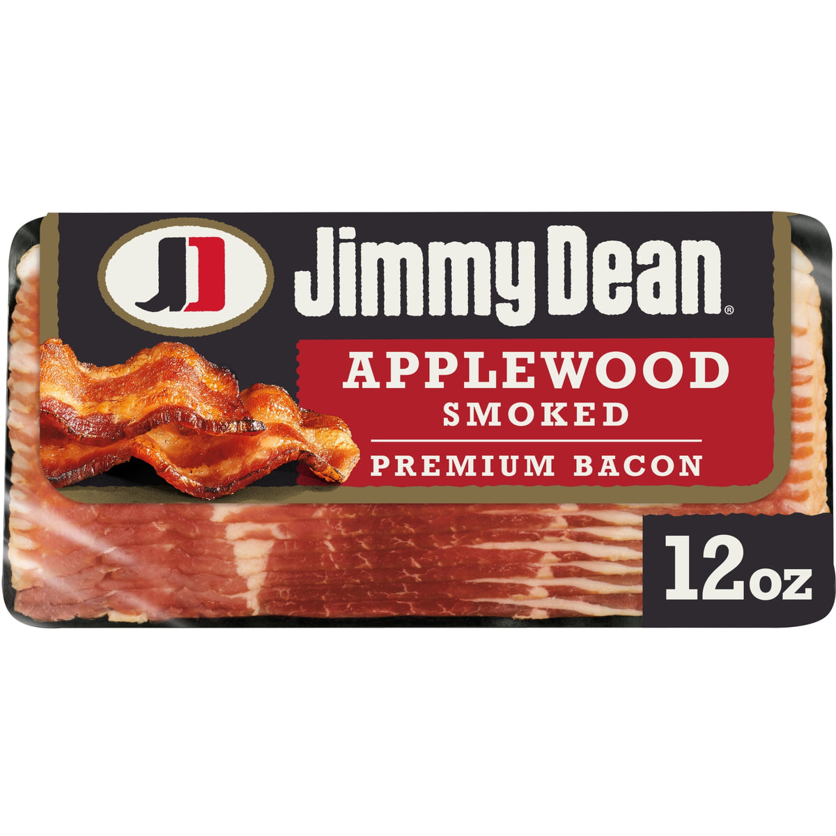 Jimmy Dean Refrigerated Premium Bacon Applewood Smoked, 12 oz