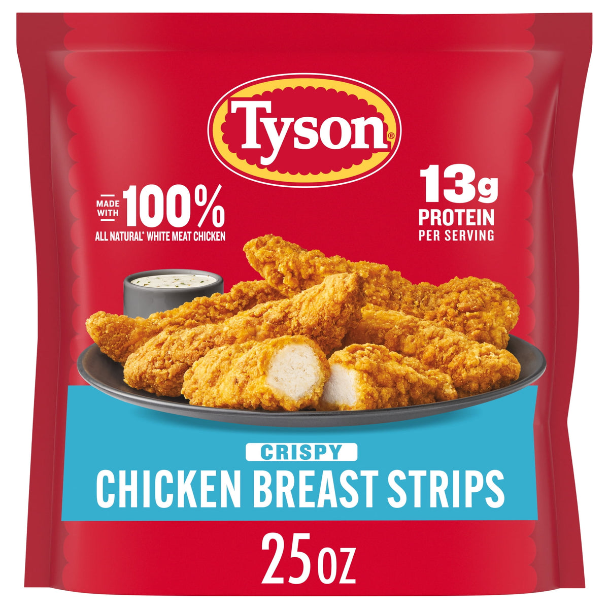 Tyson Foods Frozen Crispy Chicken Breast Strips, 25 oz