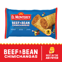 El Monterey Beef & Bean Chimichangas, 30.4 oz, 8 Count (Frozen) — package