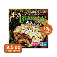 Amy's Frozen Meals, Mexican Casserole Bowl, Microwave Meals, 9.5 oz — package