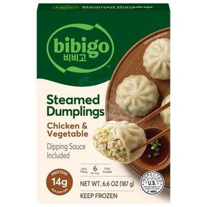 bibigo Frozen Steamed Dumplings Chicken & Vegetable, 6.59 oz