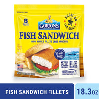 Gorton’s Panko Breaded Fish Sandwich Fillets, Wild Caught Alaskan Pollock, 8 Count — package