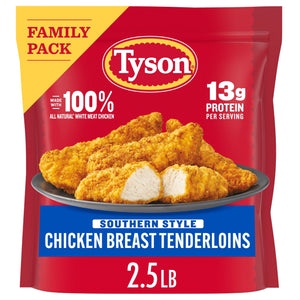 Tyson Foods Frozen Chicken Breast Tenderloins Southern Style Family Pack, 40 OZ