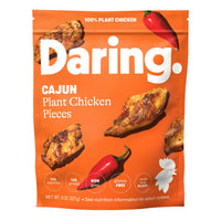 Daring Plant-Based Frozen Cajun Chicken Breast Pieces, Vegan, 8 oz, 27 Count — package