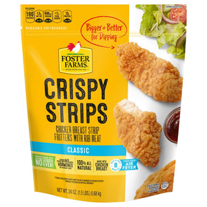 Foster Farms Frozen Chicken Strips Classic Crispy, 24 oz