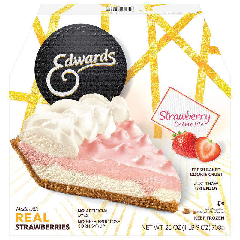 Edwards Frozen Strawberry Crème Dessert Pie, 25.01 oz — package