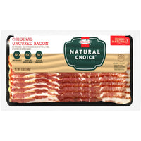 HORMEL NATURAL CHOICE Original Uncured Bacon, Gluten Free, Refrigerated, 12 oz Plastic Package — package