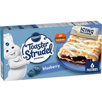 Pillsbury Frozen Toaster Strudel Pastries, Blueberry, 6 Ct, 11.7 oz — package