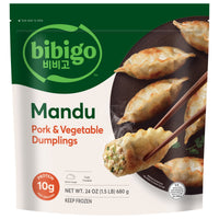 Bibigo Frozen Mandu Pork & Vegetable Dumplings, 24.0 oz — package