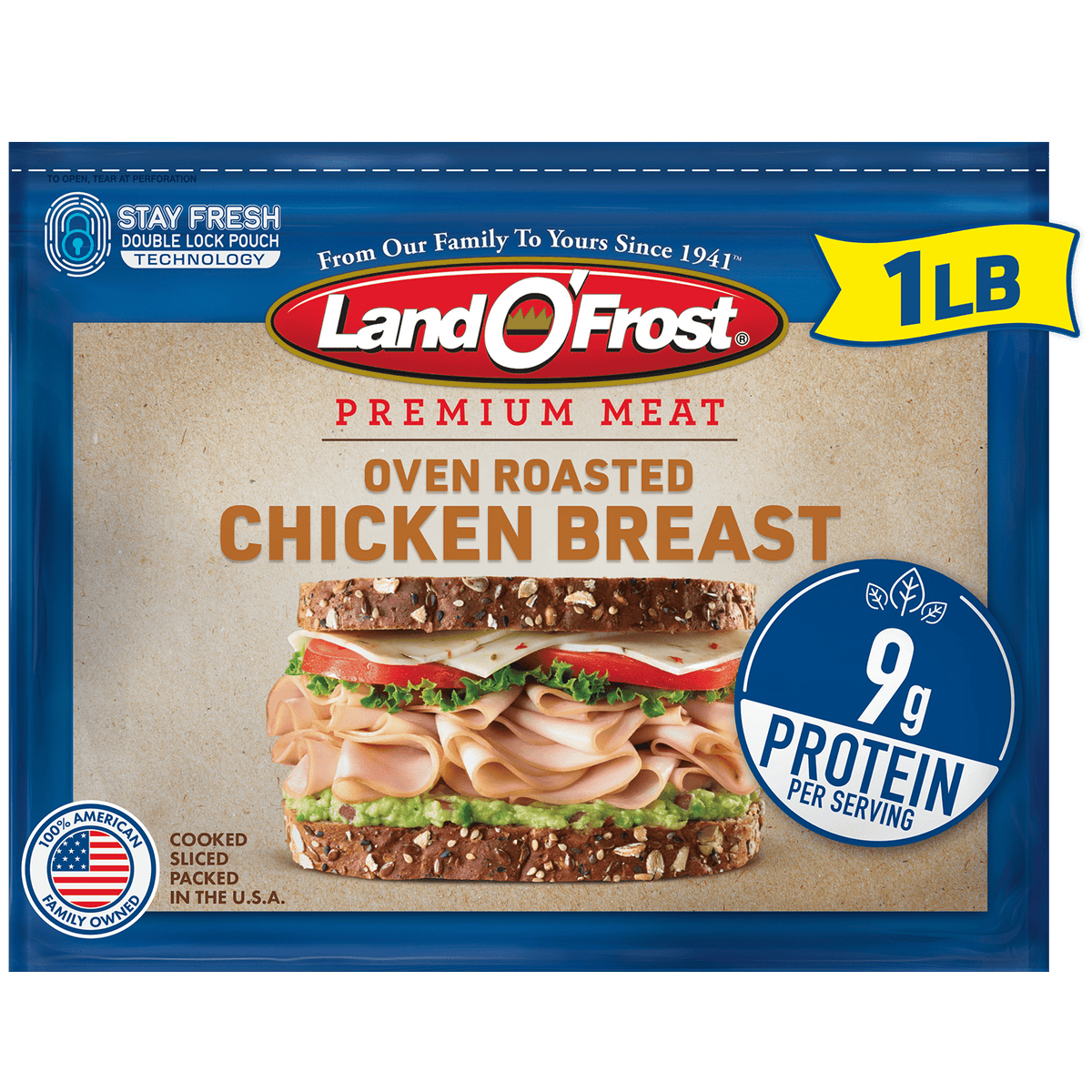 Land O'Frost Refrigerated Premium Sliced Chicken Breast Oven Roasted, 16 oz
