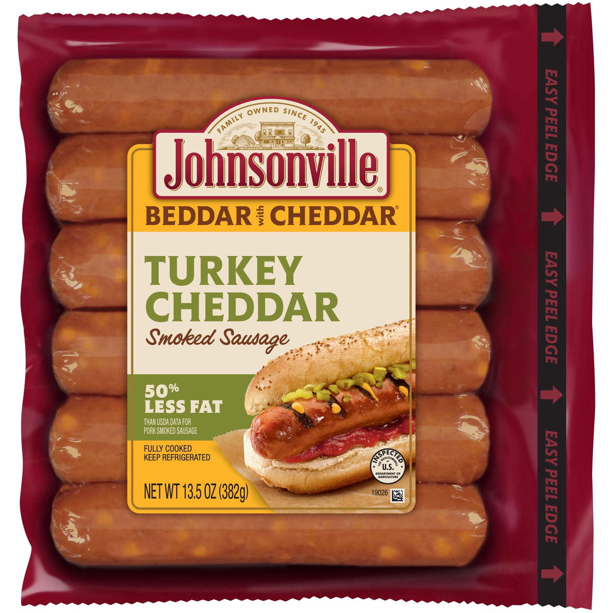 Johnsonville Refrigerated Turkey Cheddar Smoked Sausage Links, 13.501 oz