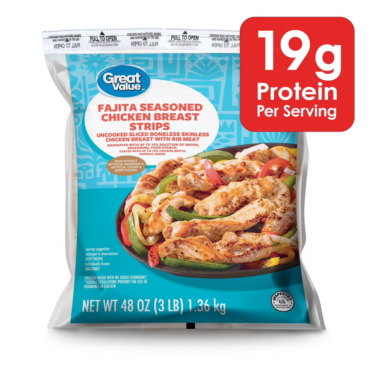 Great Value Frozen Sliced Chicken Breast Fajita Style, 3 lbs