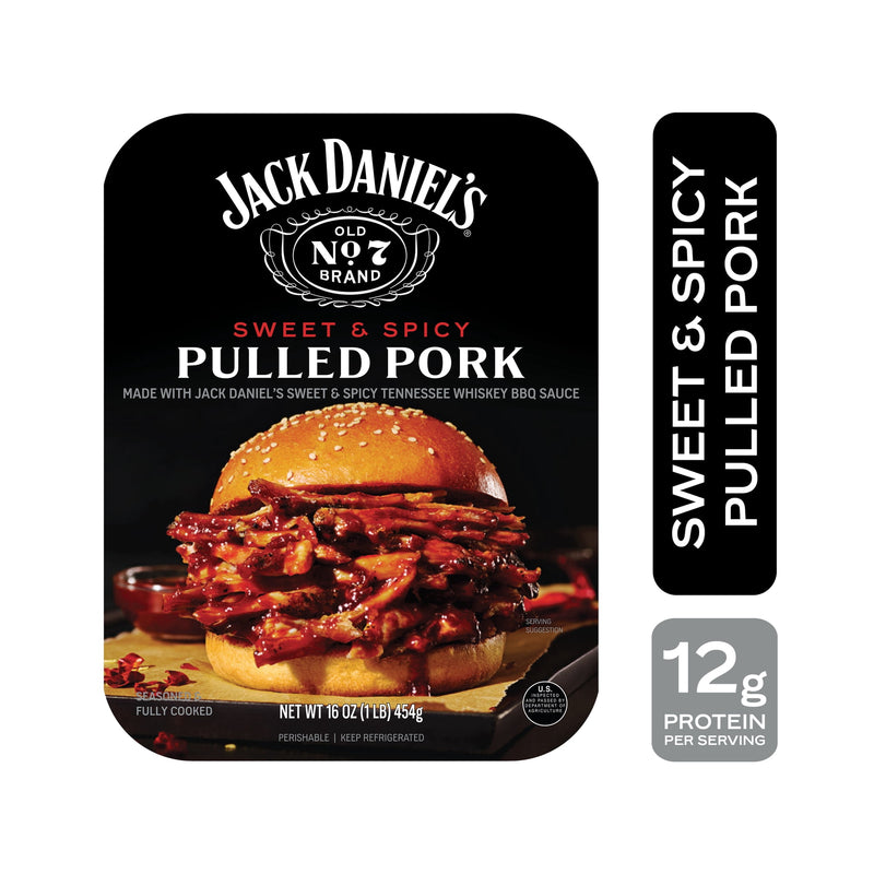 Jack Daniel’s Sweet & Spicy Pulled Pork, Refrigerated Entree, 16 oz — package