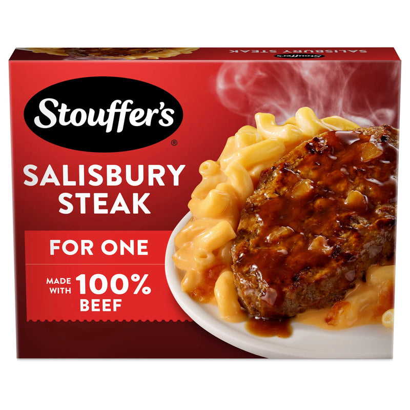 Stouffer's Salisbury Steak, Single Serve, Frozen Entrees for One, Ready to Cook Easy Dinners, Protein Frozen Meals 9.625 oz — package