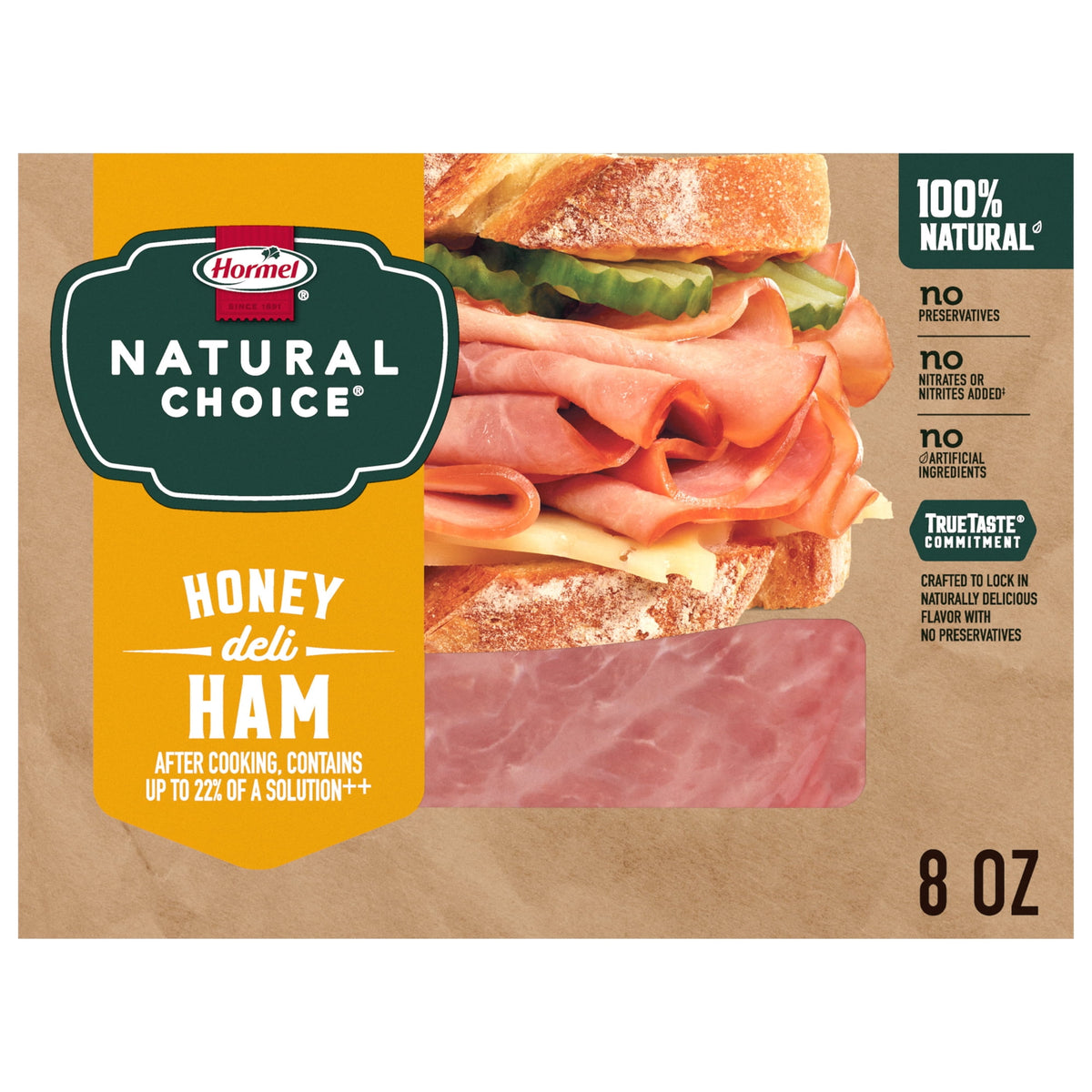 Natural Choice Refrigerated Honey Ham Deli Lunchmeat, 8 oz