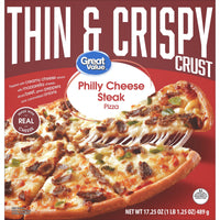 Great Value Thin Crust Philly Cheesesteak Pizza, 17.25 oz (Frozen) — package
