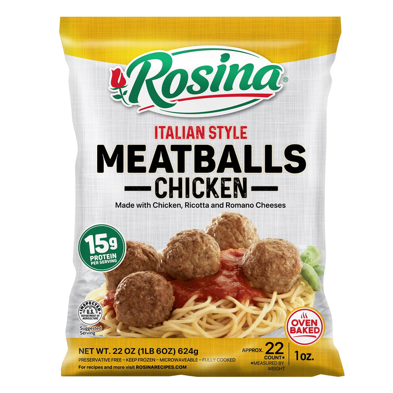 Rosina Chicken Meatballs, 22 oz Bag (Frozen) — package