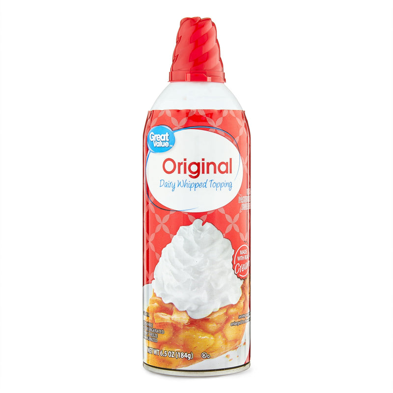 Great Value Original Dairy Whipped Topping, 6.5 oz Tub — package