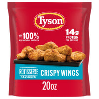 Tyson Rotisserie Seasoned Crispy Wings, 20 oz (Frozen, Fully Cooked) — package