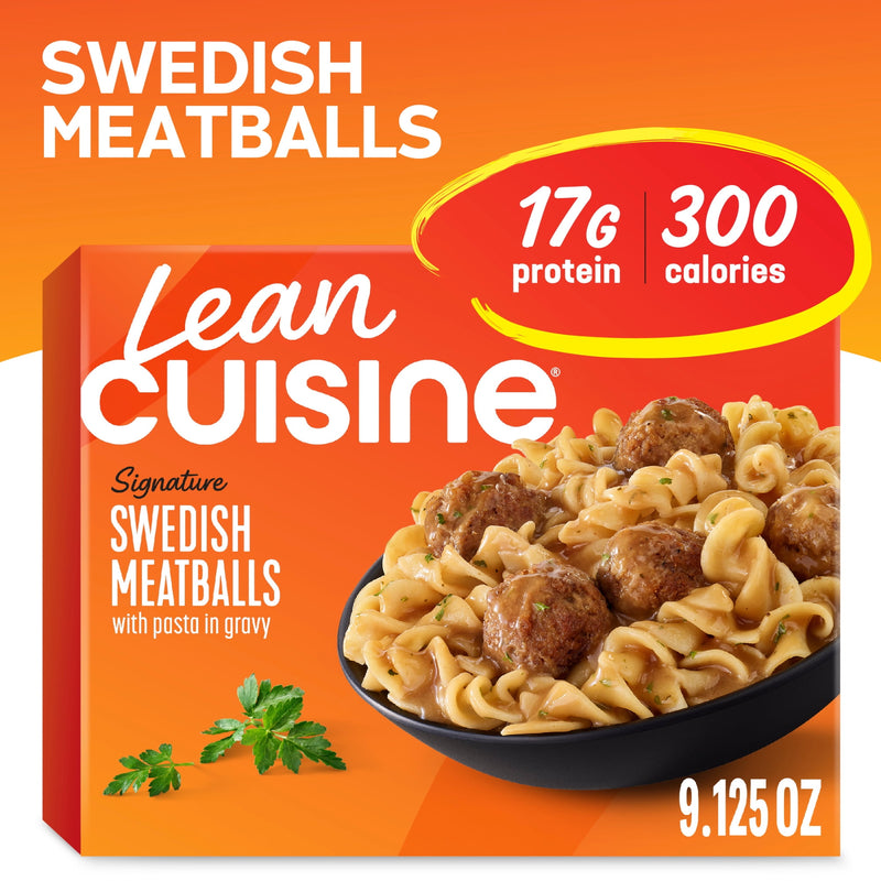 Lean Cuisine Swedish Meatballs, Frozen Meal, 9.125 oz — package