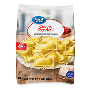 Great Value Frozen Cheese Ravioli Pasta, 25 oz