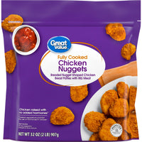 Great Value Fully Cooked Chicken Nuggets, 32 oz (Frozen) — package